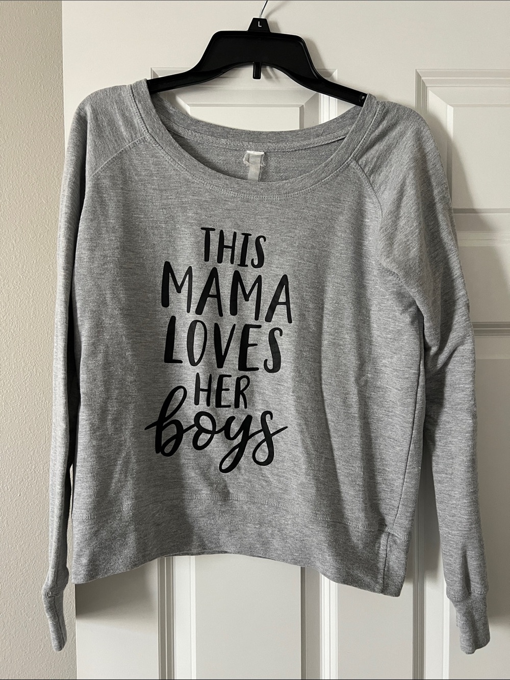 Gray 'Mama Loves Her Boys' Pullover Sweatshirt